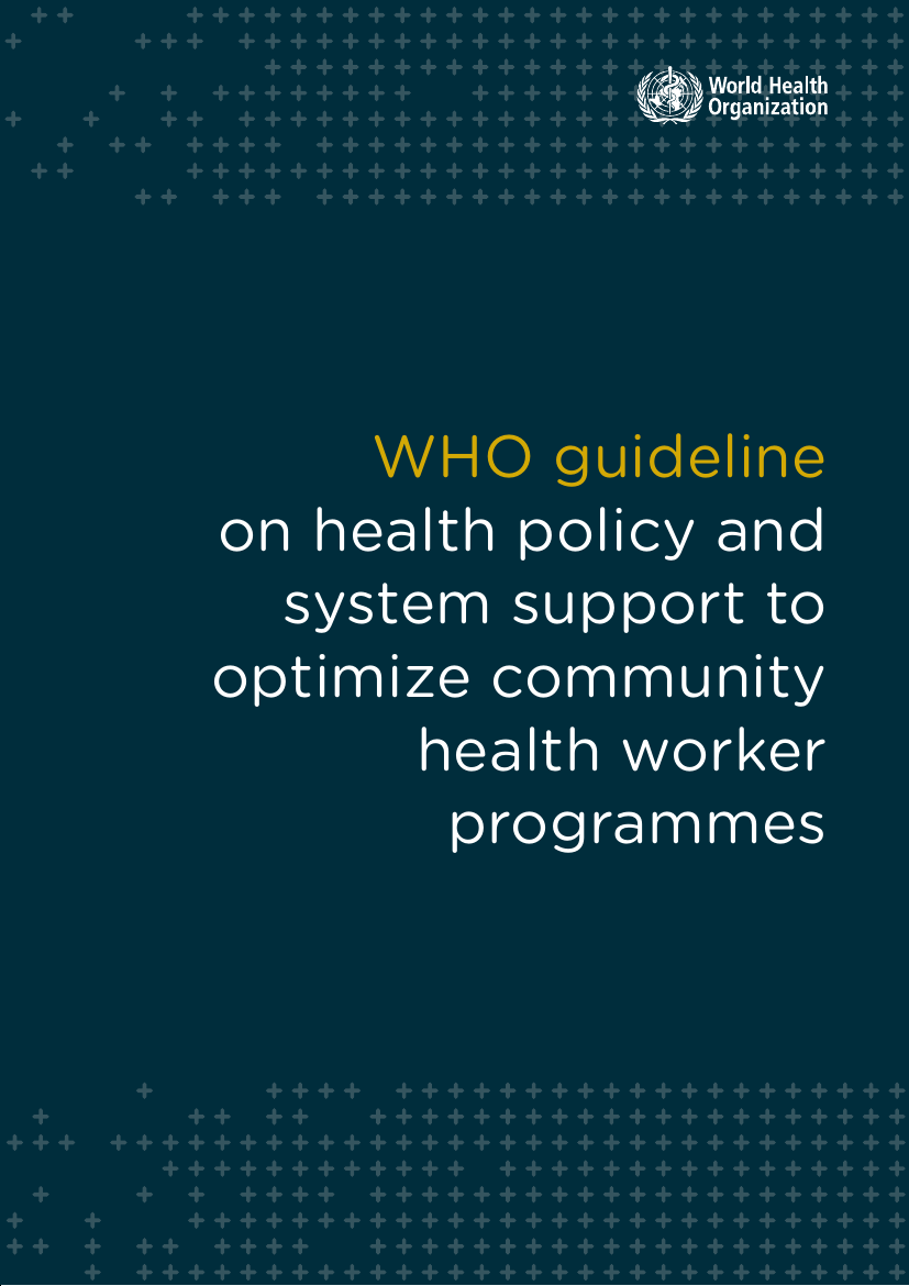 Guideline on Community Health Worker Programmes